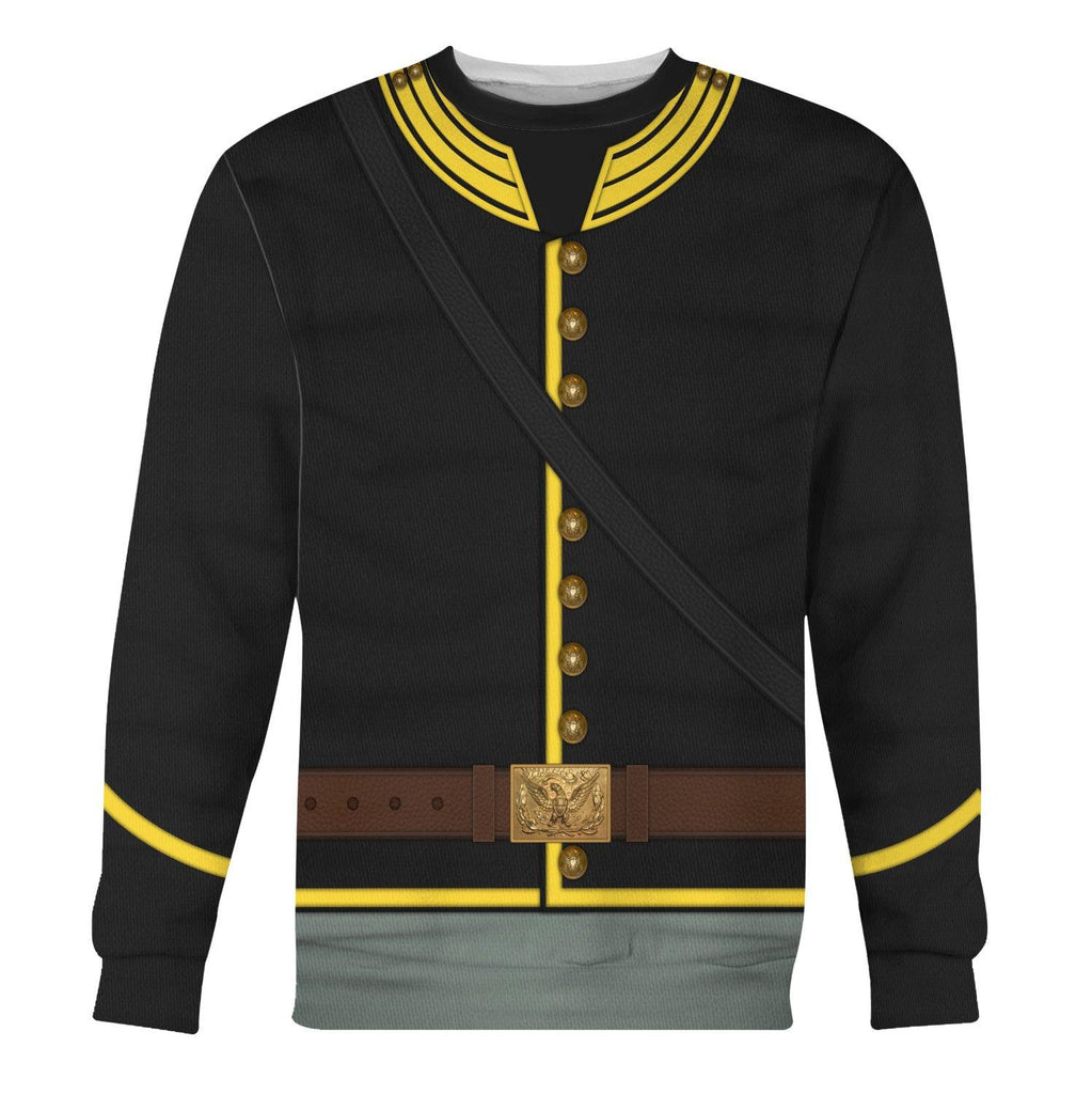 CustomsPig American Civil War Union Army Cavalry Trooper Costume Hoodie Sweatshirt T-Shirt Tracksuit - DucG