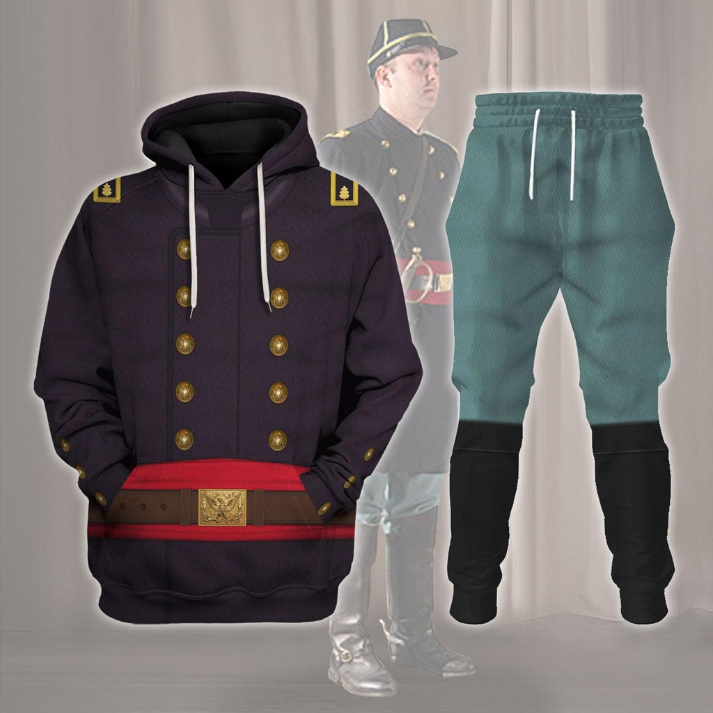 CustomsPig American Civil War Union Army Major Infantry Costume Hoodie Sweatshirt T-Shirt Tracksuit - DucG