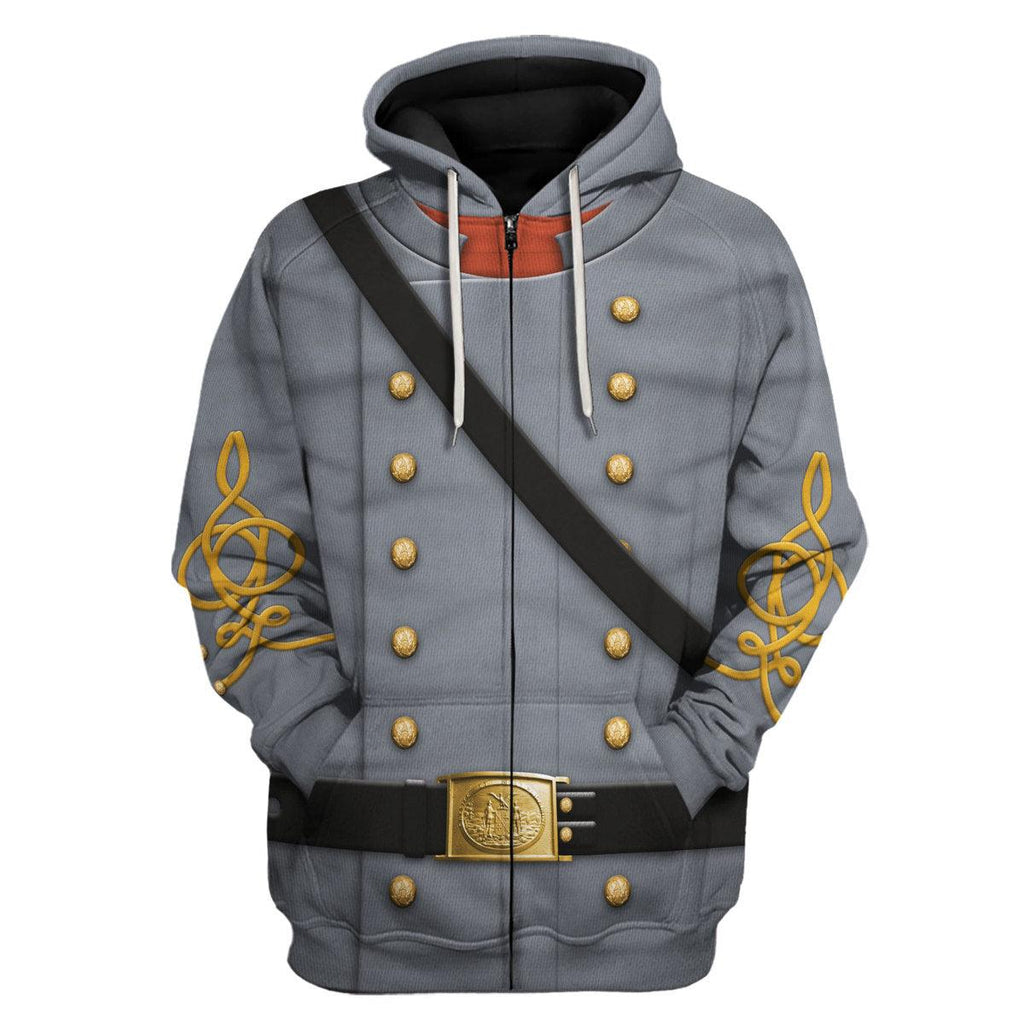 CustomsPig American Confederate Army-Cavalry Officer Uniform All Over Print Hoodie Sweatshirt T-Shirt Tracksuit - CustomsPig.com