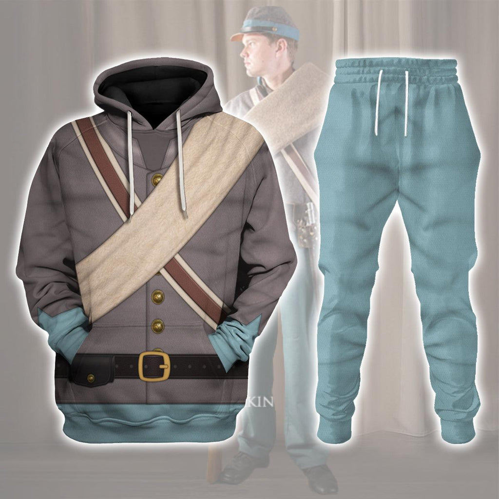 CustomsPig American Confederate Army-Infantry-Private Soldier Uniform All Over Print Hoodie Sweatshirt T-Shirt Tracksuit - CustomsPig.com