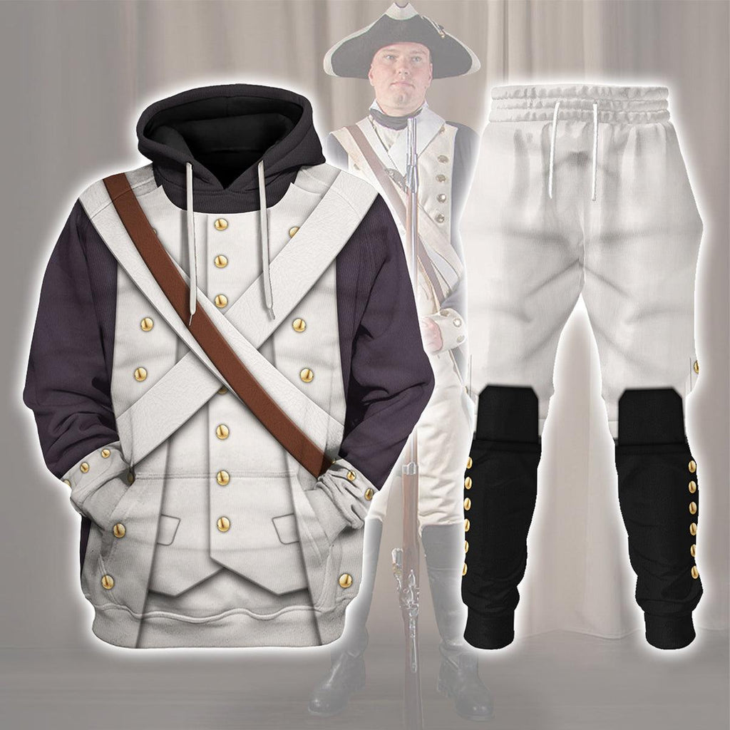 CustomsPig American Infantry-3rd Connecticut Regiment-1783 Uniform All Over Print Hoodie Sweatshirt T-Shirt Tracksuit - CustomsPig.com