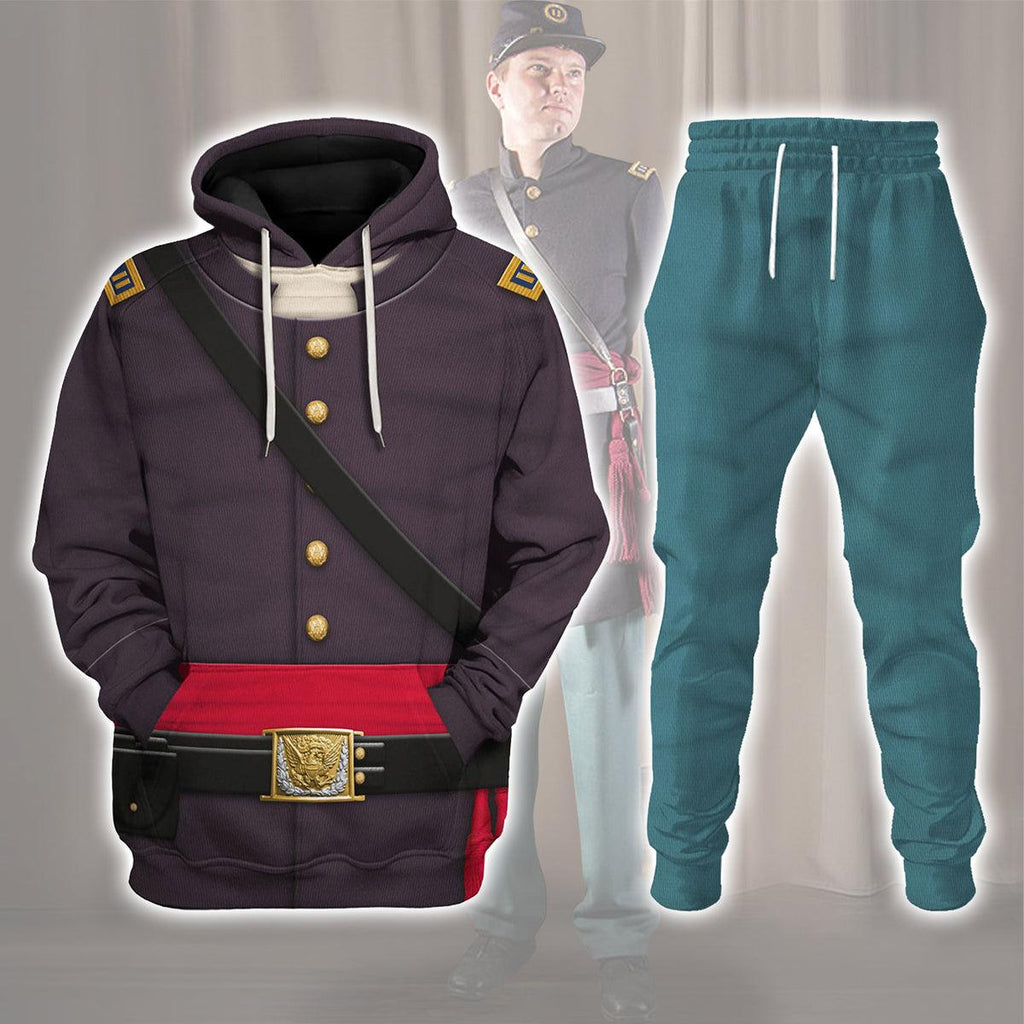 CustomsPig American Union Army Infantry Officer-Captain Uniform All Over Print Hoodie Sweatshirt T-Shirt Tracksuit - CustomsPig.com