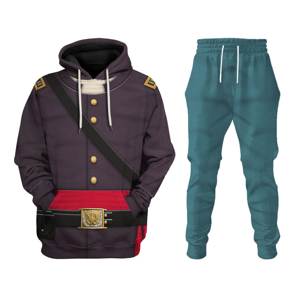 CustomsPig American Union Army Infantry Officer-Captain Uniform All Over Print Hoodie Sweatshirt T-Shirt Tracksuit - CustomsPig.com