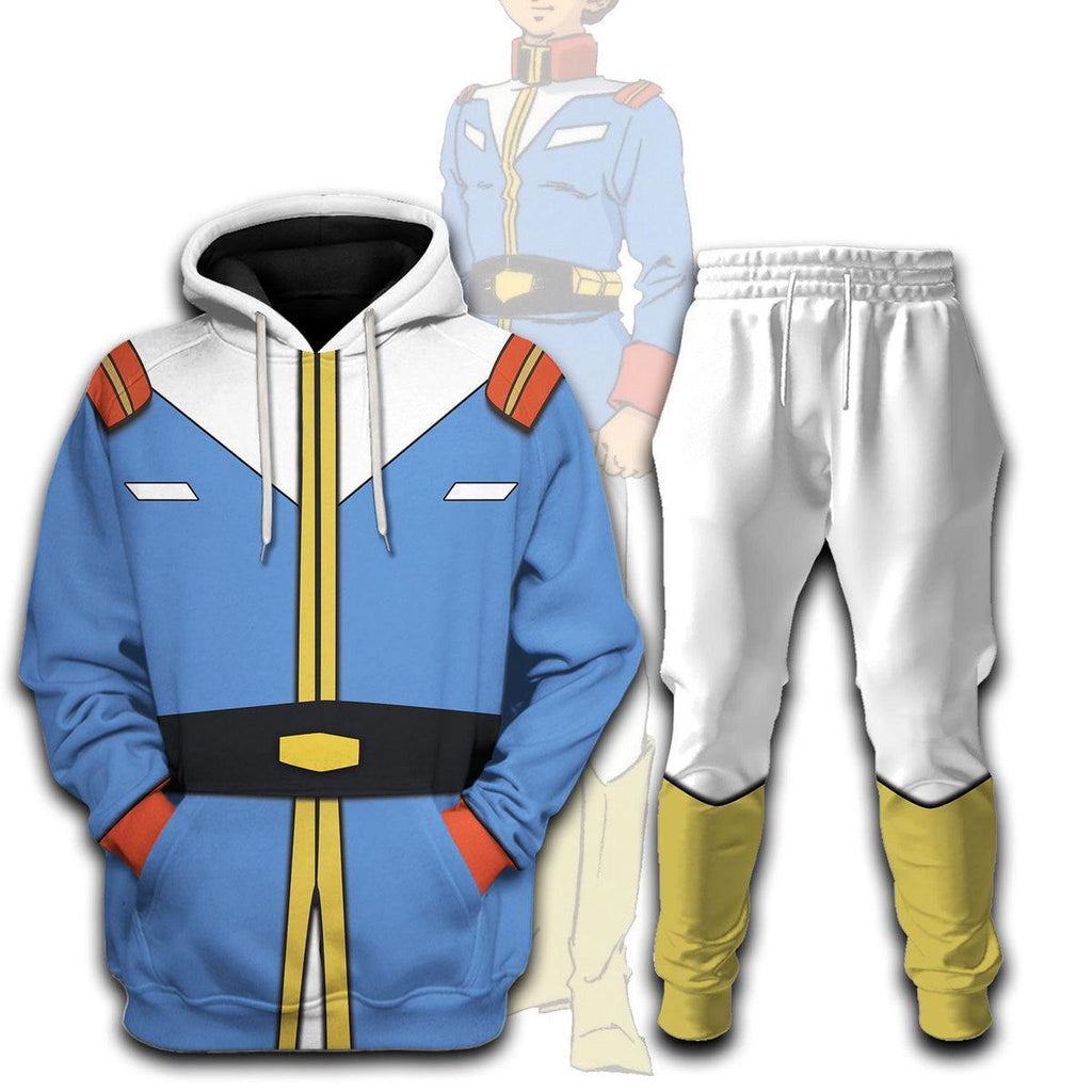 CustomsPig Amuro Ray Mobile Suit Gundam Costume All Over Print Tracksuit Hoodie - CustomsPig