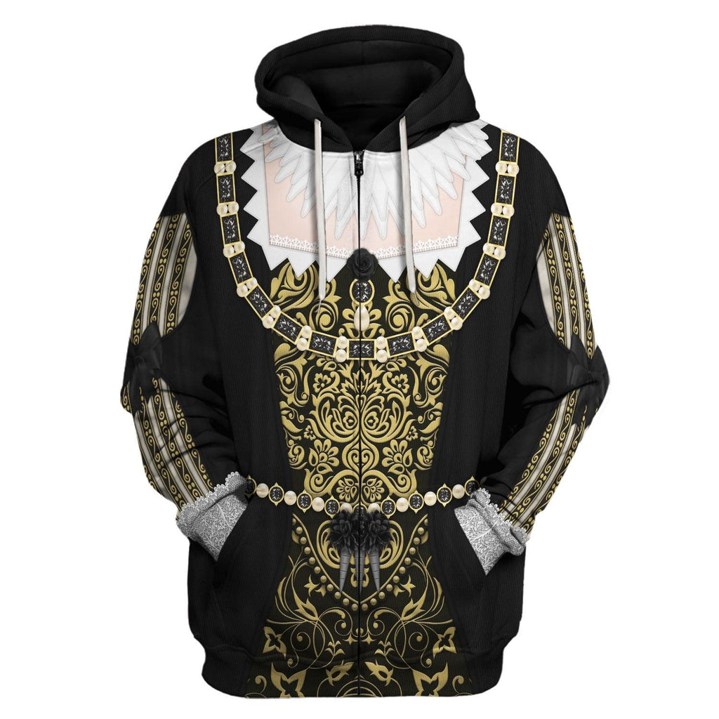 CustomsPig Anne of Austria, Queen of France in Coronation Robes Costume All Over Print Hoodie Sweatshirt T-Shirt Tracksuit - CustomsPig.com