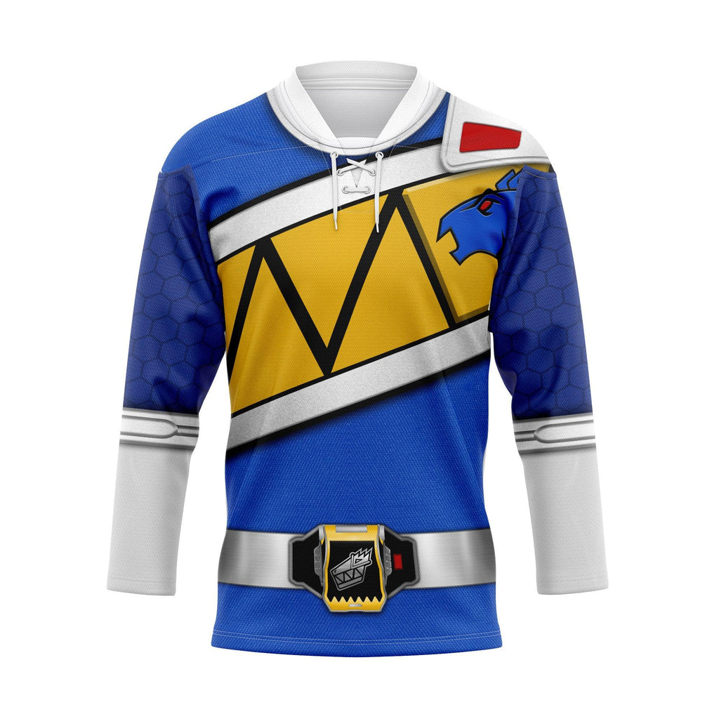  CustomsPig Blue Power Rangers Dino Charge Hockey Jersey -  CustomsPig.com