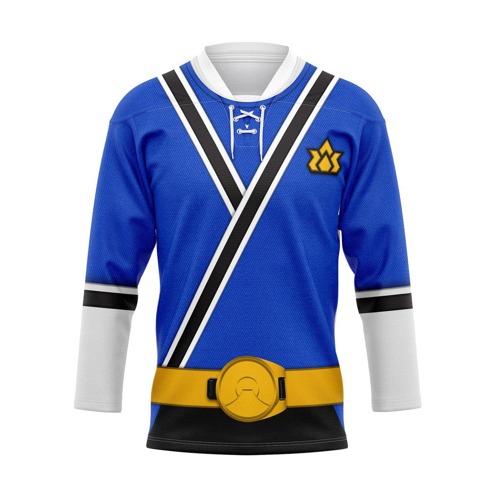 CustomsPig Blue Power Rangers Samurai Hockey Jersey - DucG