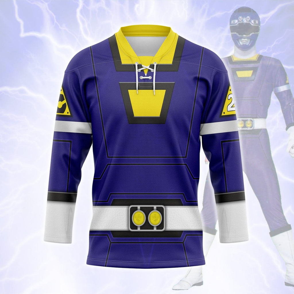  CustomsPig Blue Power Rangers Turbo Hockey Jersey -  CustomsPig.com