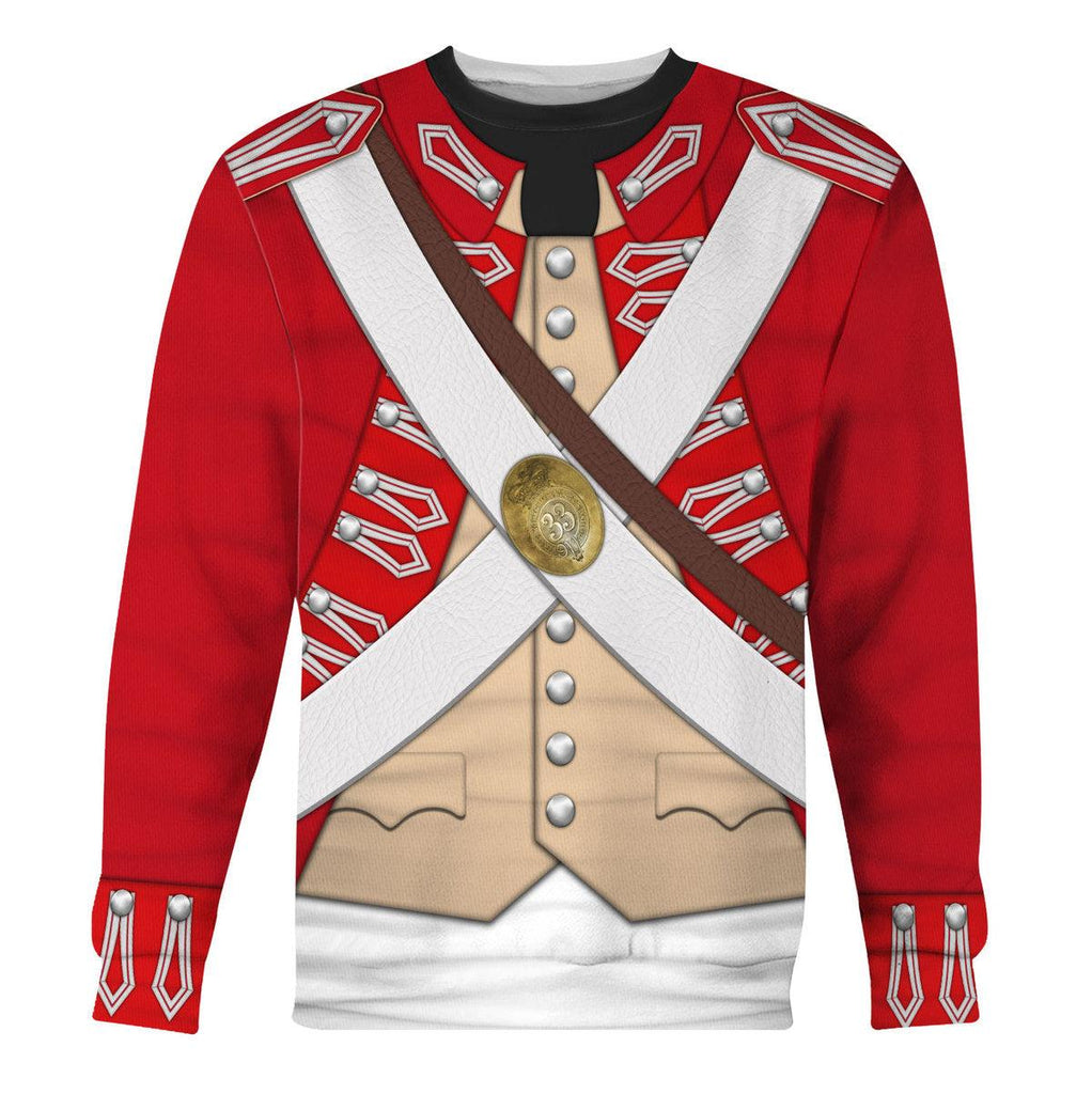 CustomsPig British 33rd Regiment Of Foot Uniform All Over Print Hoodie Sweatshirt T-Shirt Tracksuit - CustomsPig.com