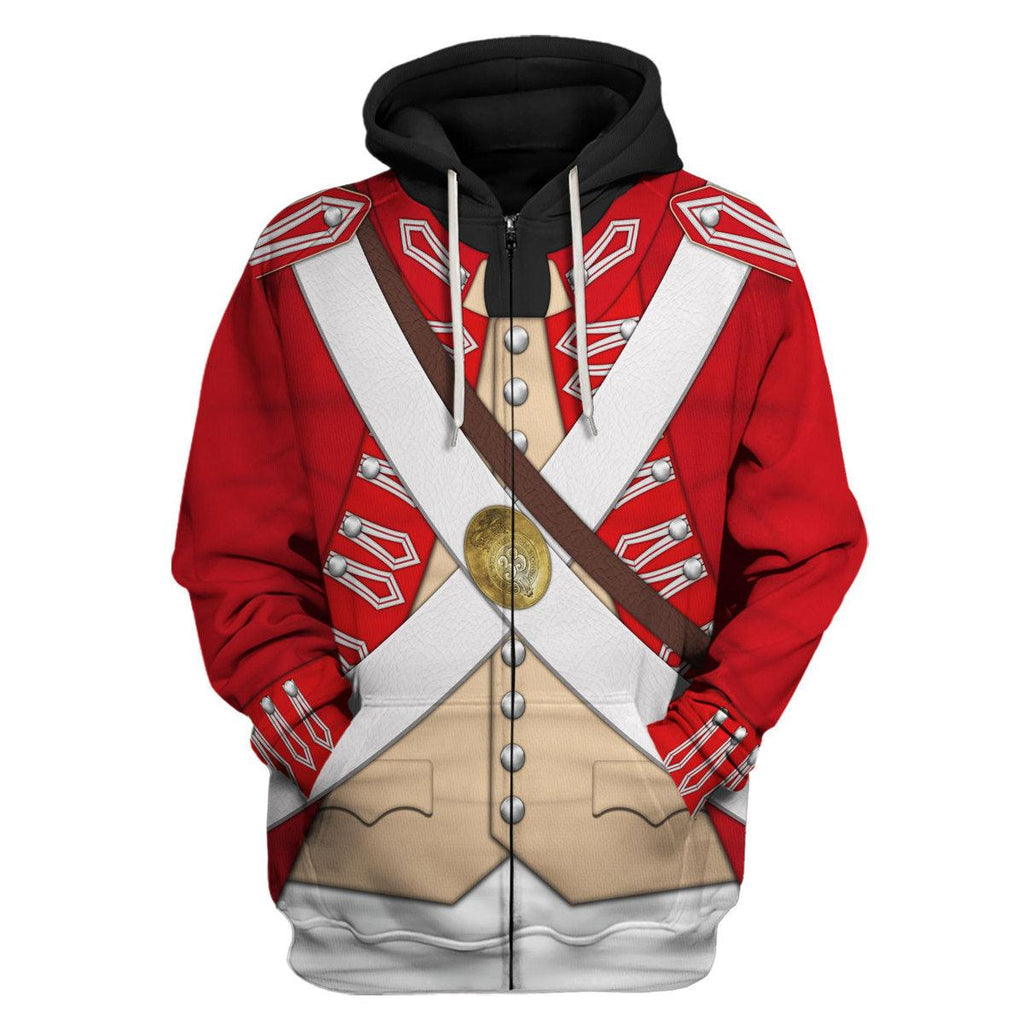 CustomsPig British 33rd Regiment Of Foot Uniform All Over Print Hoodie Sweatshirt T-Shirt Tracksuit - CustomsPig.com