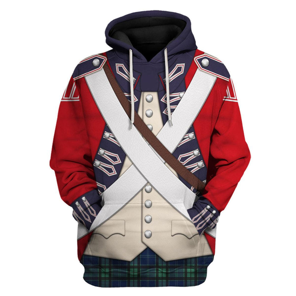 CustomsPig British 42nd Highland Infantry-1776-1783 Uniform All Over Print Hoodie Sweatshirt T-Shirt Tracksuit - CustomsPig.com