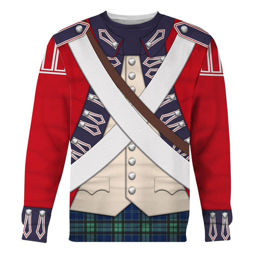 CustomsPig British 42nd Highland Infantry-1776-1783 Uniform All Over Print Hoodie Sweatshirt T-Shirt Tracksuit - CustomsPig.com