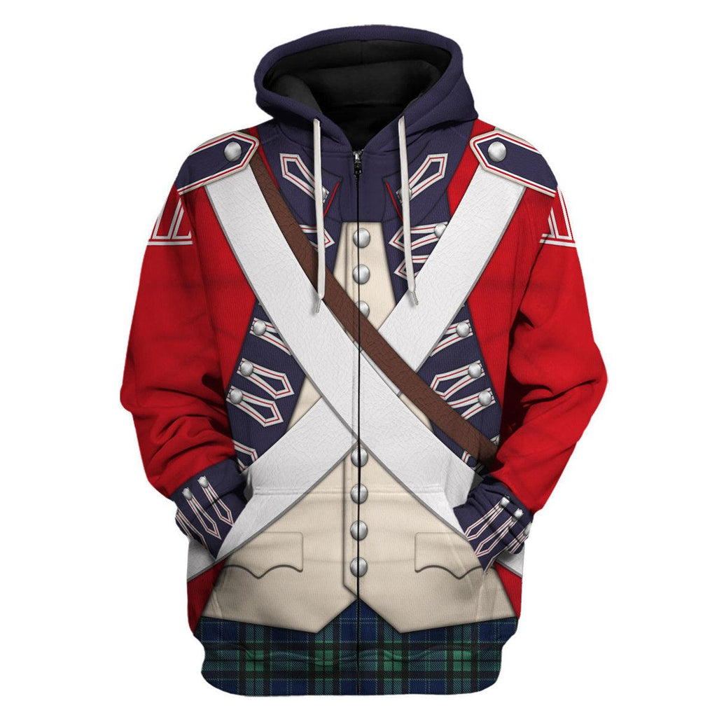 CustomsPig British 42nd Highland Infantry-1776-1783 Uniform All Over Print Hoodie Sweatshirt T-Shirt Tracksuit - CustomsPig.com