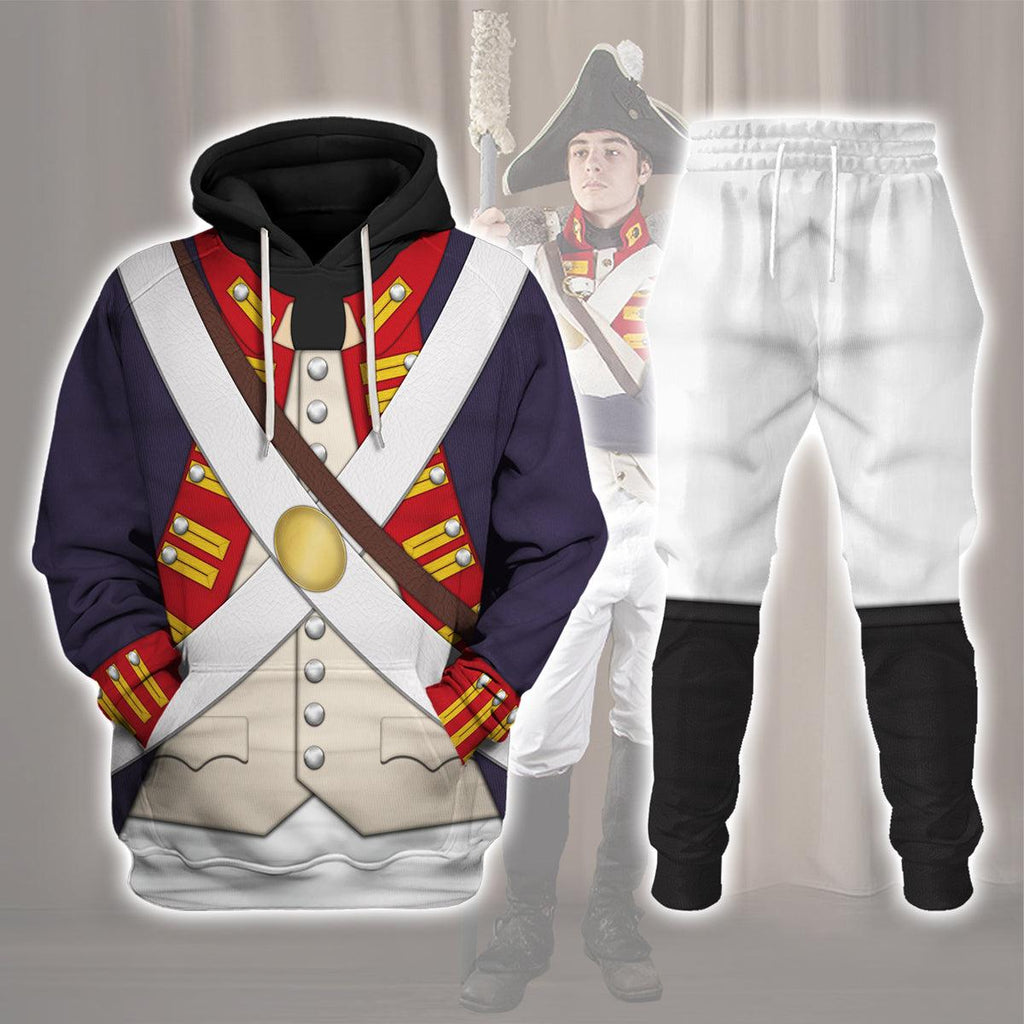 CustomsPig British Foot Artillery-1776-1783 Uniform All Over Print Hoodie Sweatshirt T-Shirt Tracksuit - CustomsPig.com