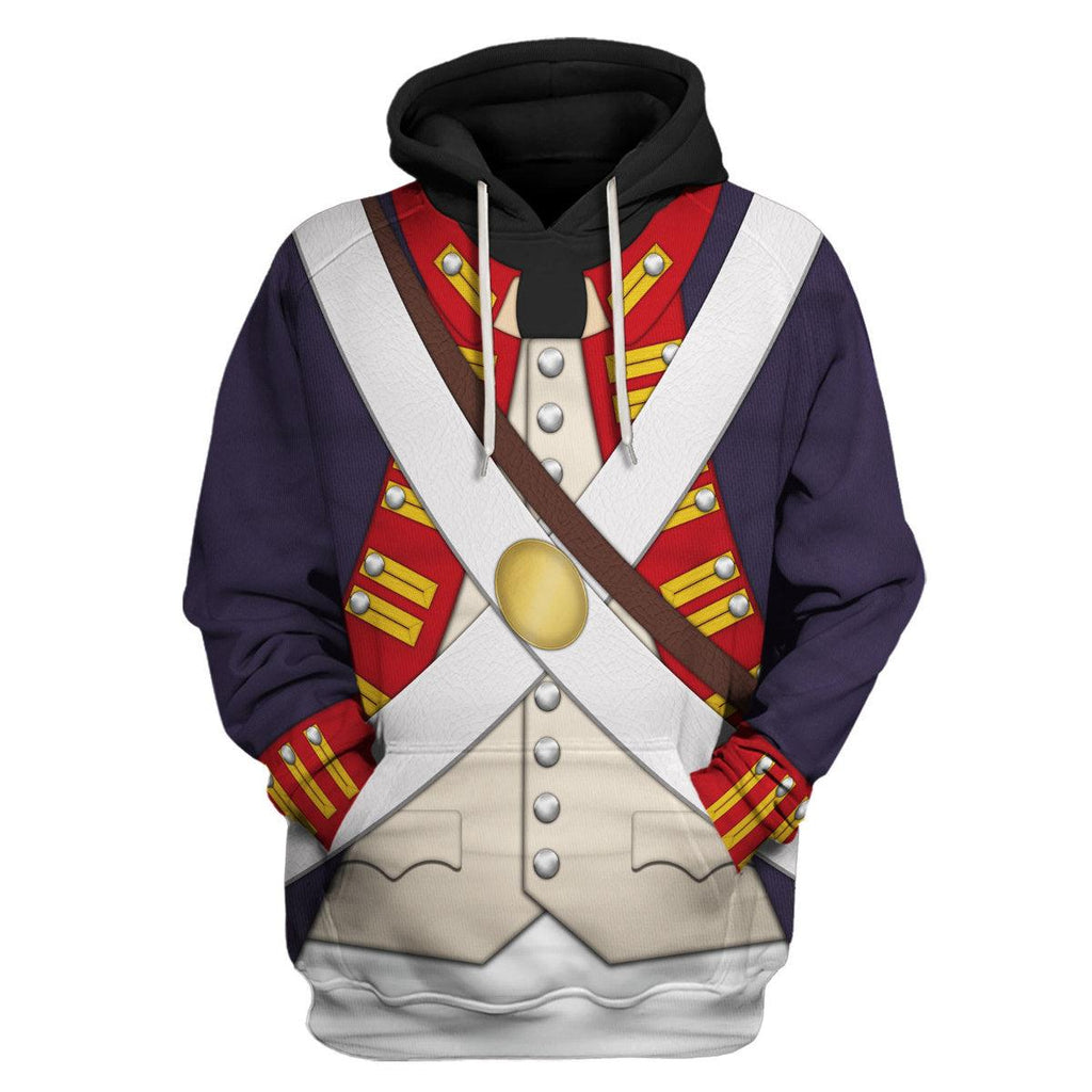 CustomsPig British Foot Artillery-1776-1783 Uniform All Over Print Hoodie Sweatshirt T-Shirt Tracksuit - CustomsPig.com