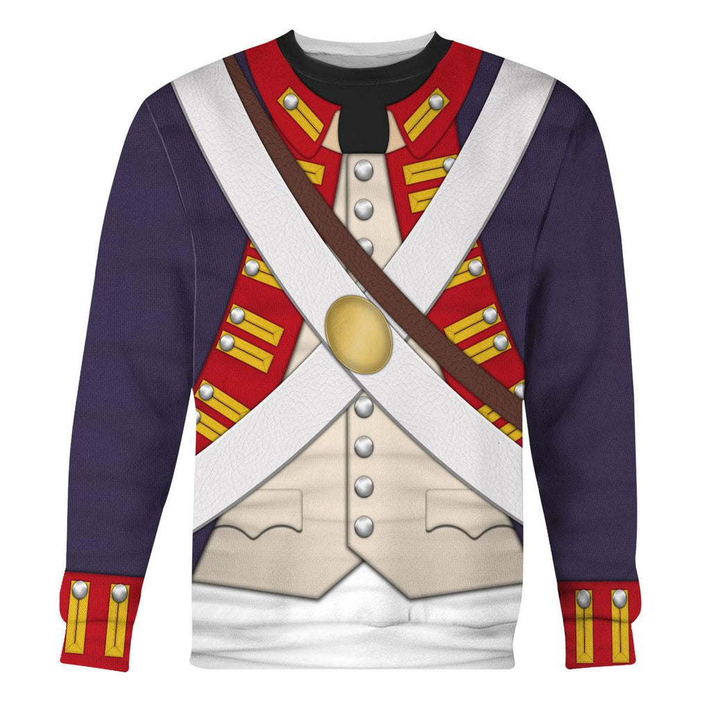 CustomsPig British Foot Artillery-1776-1783 Uniform All Over Print Hoodie Sweatshirt T-Shirt Tracksuit - CustomsPig.com