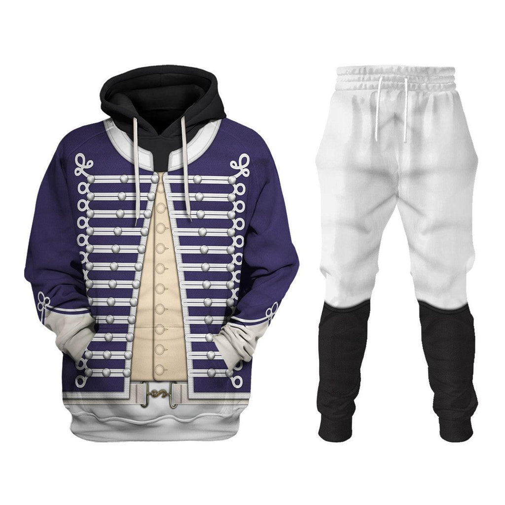 CustomsPig British Light Dragoon-Officer (1796-1802) Uniform All Over Print Hoodie Sweatshirt T-Shirt Tracksuit - CustomsPig.com