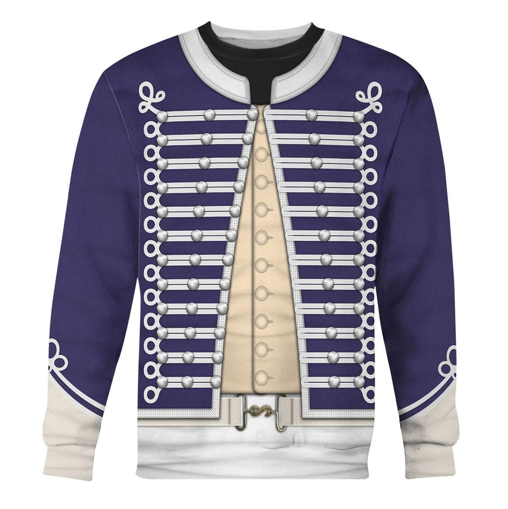 CustomsPig British Light Dragoon-Officer (1796-1802) Uniform All Over Print Hoodie Sweatshirt T-Shirt Tracksuit - CustomsPig.com