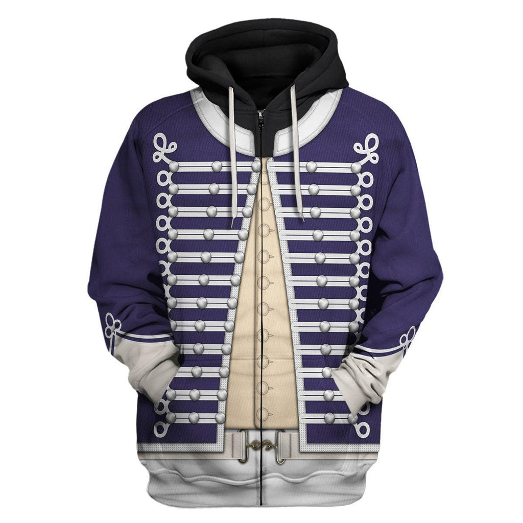 CustomsPig British Light Dragoon-Officer (1796-1802) Uniform All Over Print Hoodie Sweatshirt T-Shirt Tracksuit - CustomsPig.com