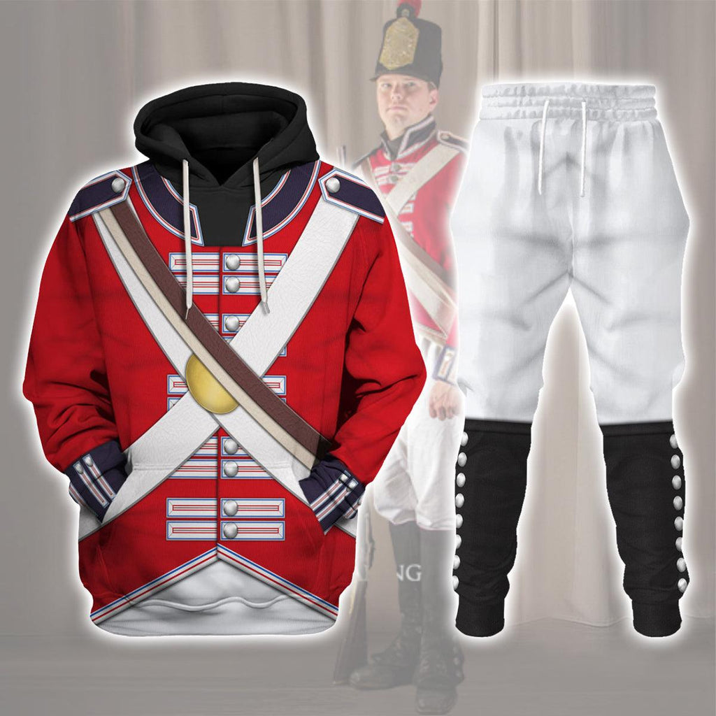 CustomsPig British Line Regiment (1802-1812) Uniform All Over Print Hoodie Sweatshirt T-Shirt Tracksuit - CustomsPig.com