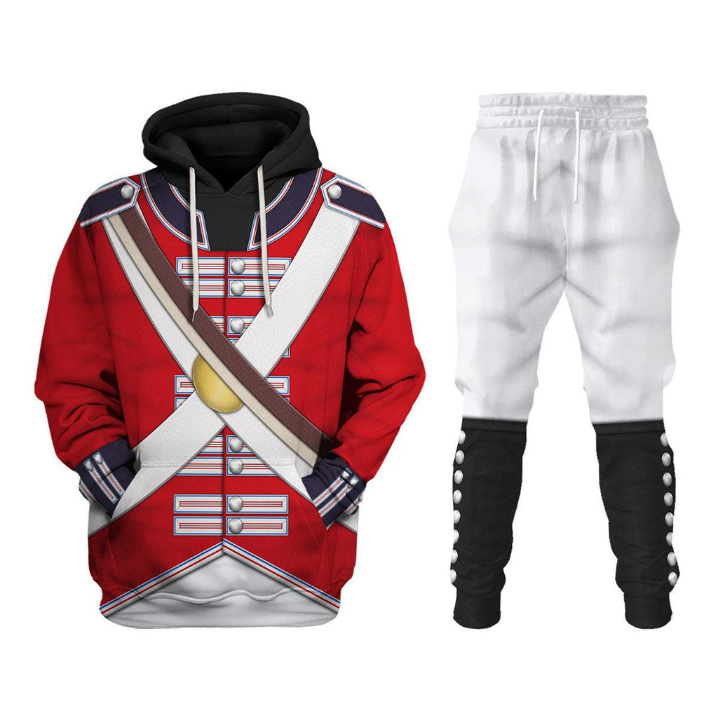 CustomsPig British Line Regiment (1802-1812) Uniform All Over Print Hoodie Sweatshirt T-Shirt Tracksuit - CustomsPig.com