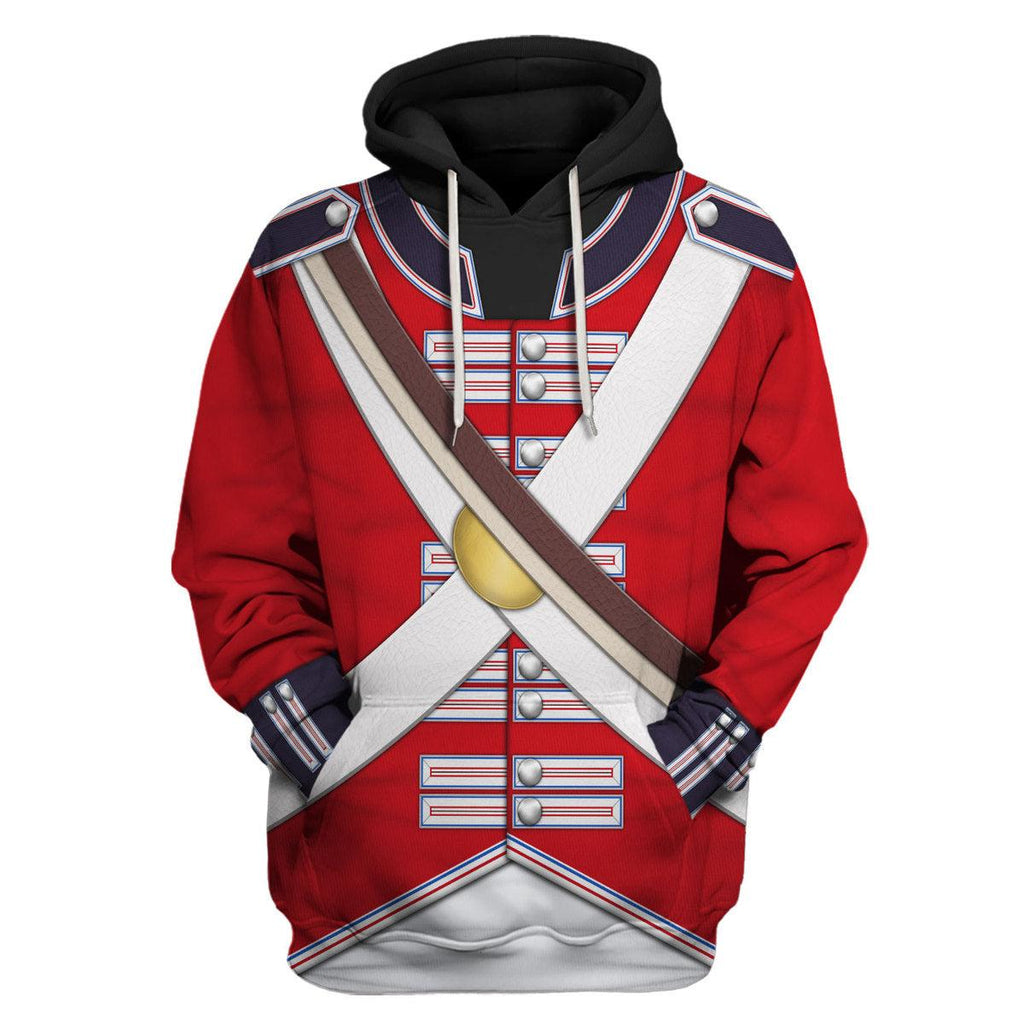 CustomsPig British Line Regiment (1802-1812) Uniform All Over Print Hoodie Sweatshirt T-Shirt Tracksuit - CustomsPig.com