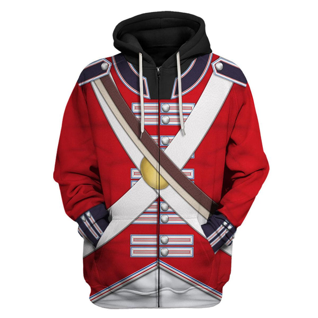 CustomsPig British Line Regiment (1802-1812) Uniform All Over Print Hoodie Sweatshirt T-Shirt Tracksuit - CustomsPig.com