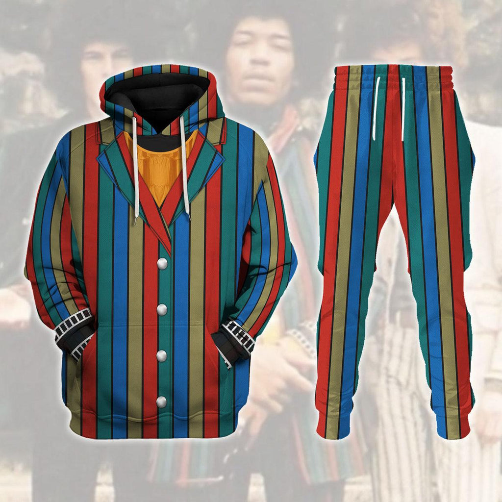 CustomsPig Burning Outfit Jimi Hendrix Costume Hoodie Sweatshirt T-Shirt Tracksuit - CustomsPig.com