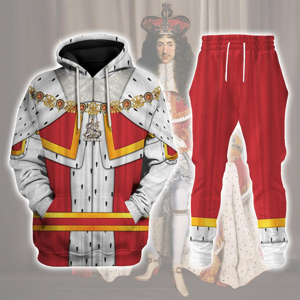 CustomsPig Charles II King of England Costume Hoodie Sweatshirt T-Shirt Tracksuit - CustomsPig.com