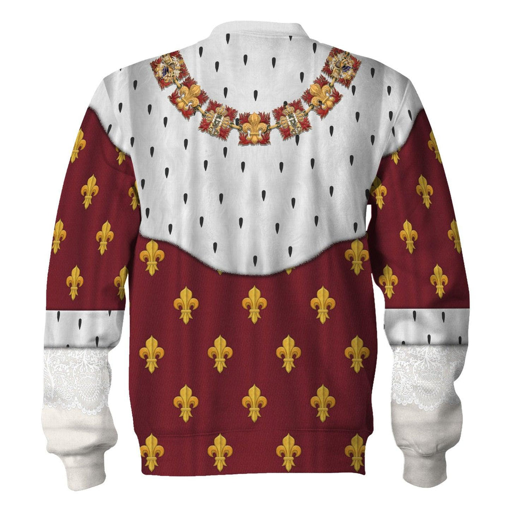 CustomsPig Charles X of France Coronation Robes Red Costume All Over Print Hoodie Sweatshirt T-Shirt Tracksuit - CustomsPig.com