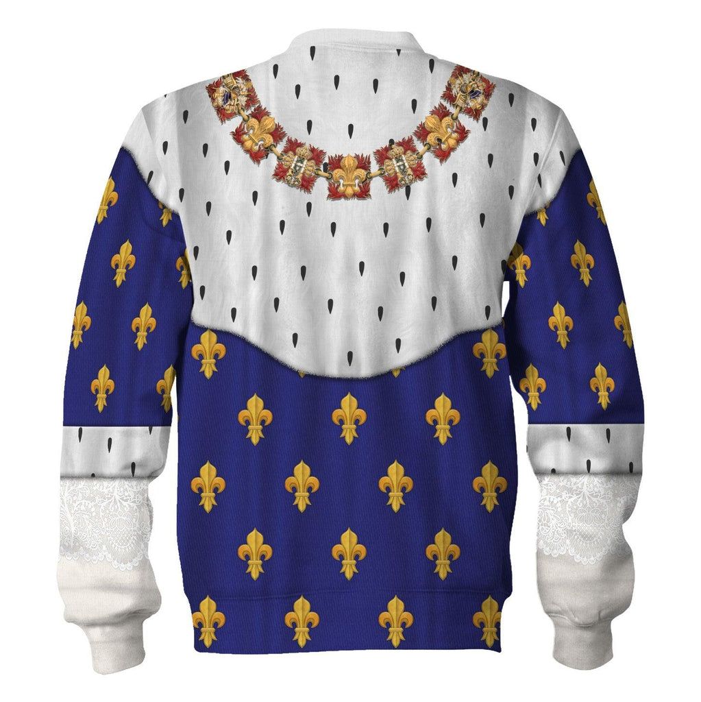 CustomsPig Charles X of France in Coronation Robes Blue Costume All Over Print Hoodie Sweatshirt T-Shirt Tracksuit - CustomsPig.com