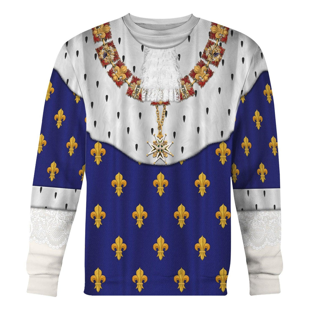 CustomsPig Charles X of France in Coronation Robes Blue Costume All Over Print Hoodie Sweatshirt T-Shirt Tracksuit - CustomsPig.com