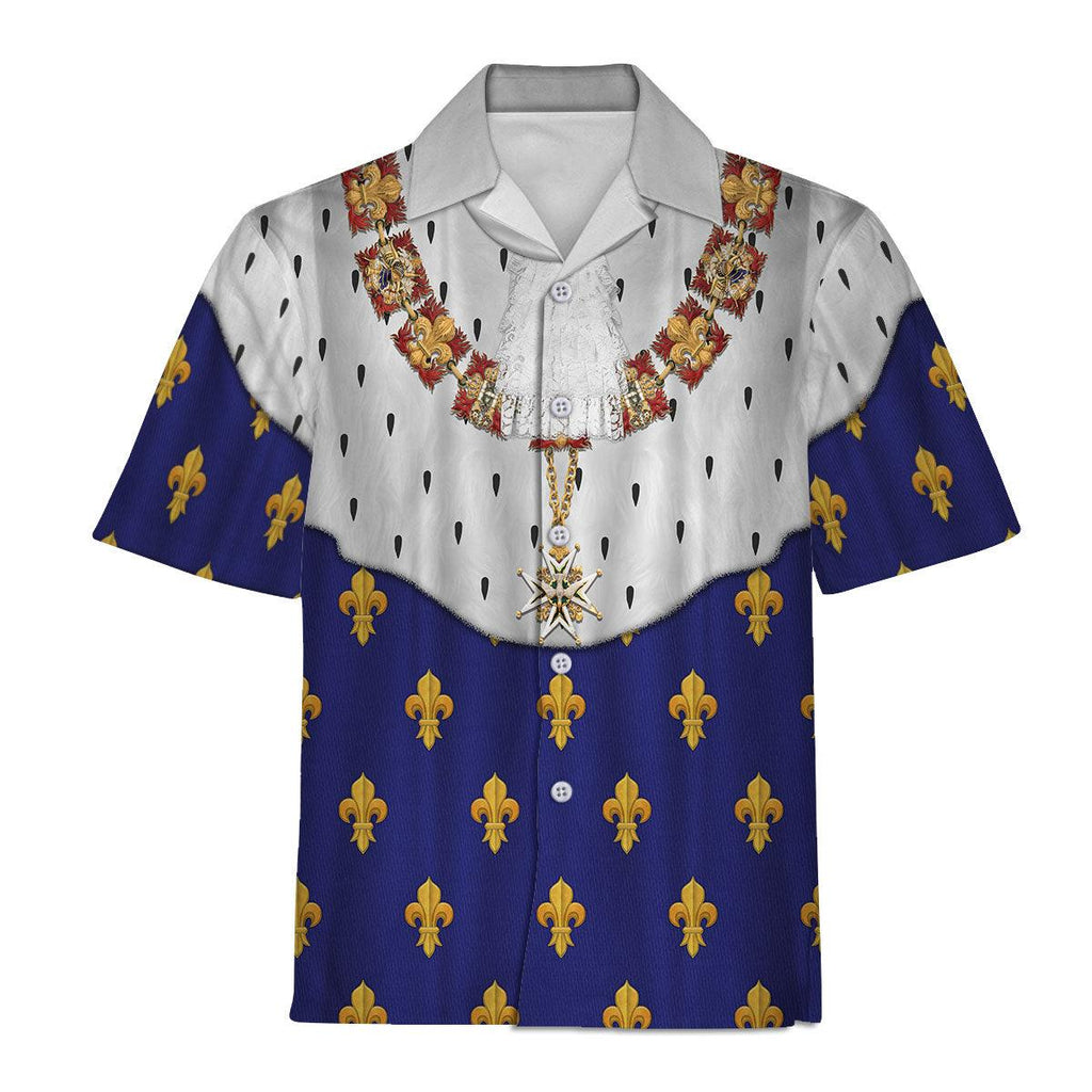 CustomsPig Charles X of France in Coronation Robes Blue Costume All Over Print Hoodie Sweatshirt T-Shirt Tracksuit - CustomsPig.com