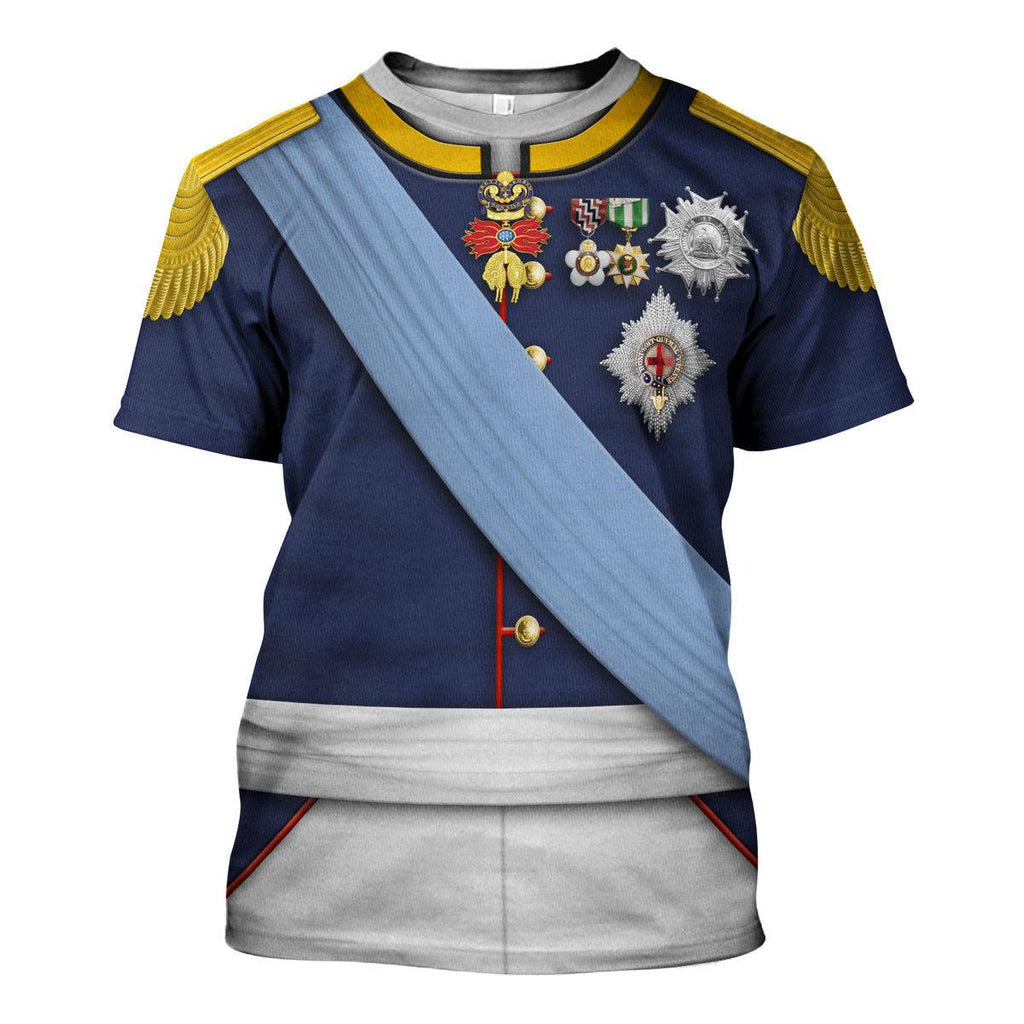 CustomsPig Charles X of France Uniform All Over Print Hoodie Sweatshirt T-Shirt Tracksuit - CustomsPig.com