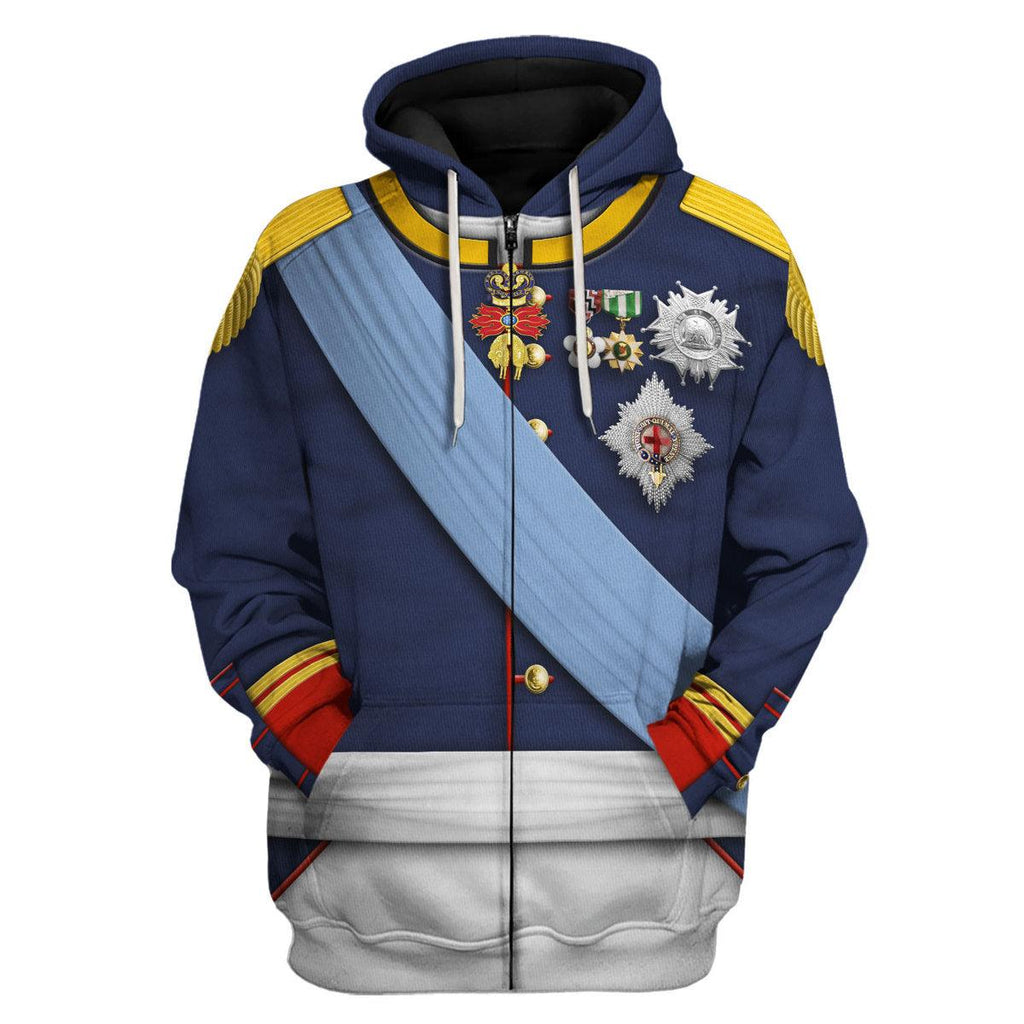 CustomsPig Charles X of France Uniform All Over Print Hoodie Sweatshirt T-Shirt Tracksuit - CustomsPig.com