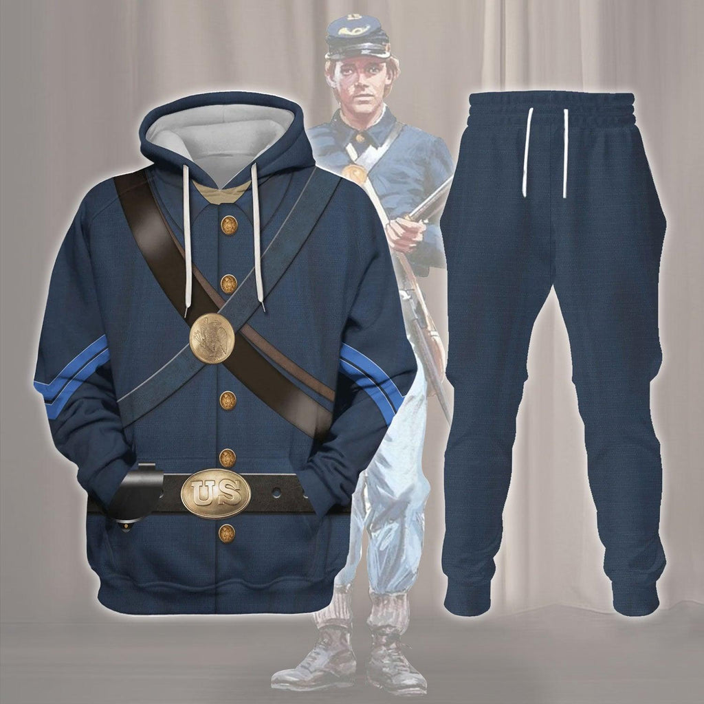  CustomsPig Civil Wars of Blue Union Infantryman Costume Hoodie Sweatshirt T-Shirt Tracksuit -  CustomsPig.com