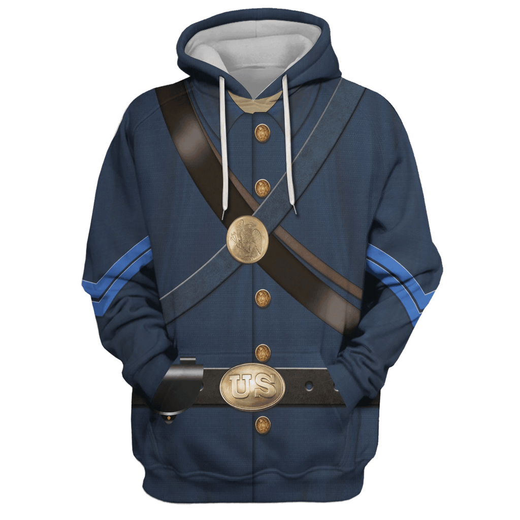  CustomsPig Civil Wars of Blue Union Infantryman Costume Hoodie Sweatshirt T-Shirt Tracksuit -  CustomsPig.com