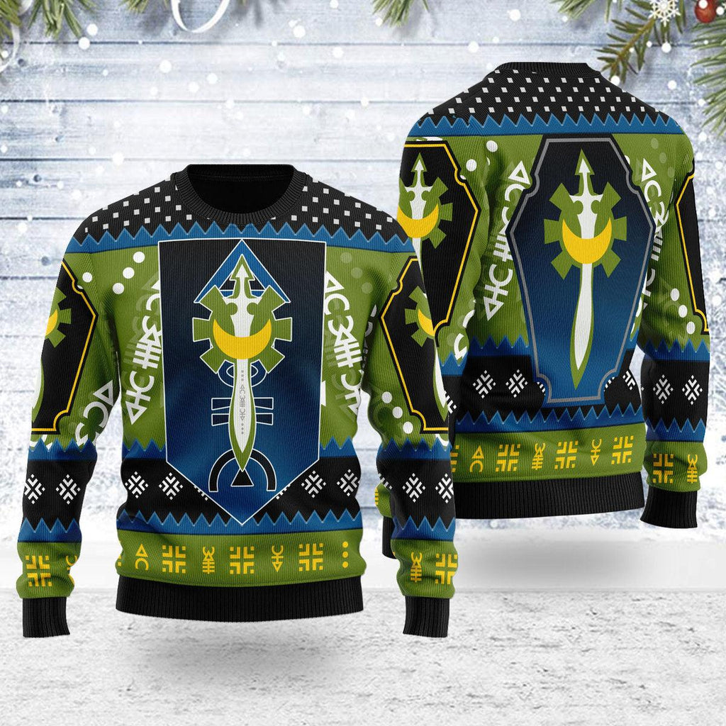 CustomsPig Craftworlds Aeldari of Alaitoc Iconic Ugly Christmas Sweater - CustomsPig.com