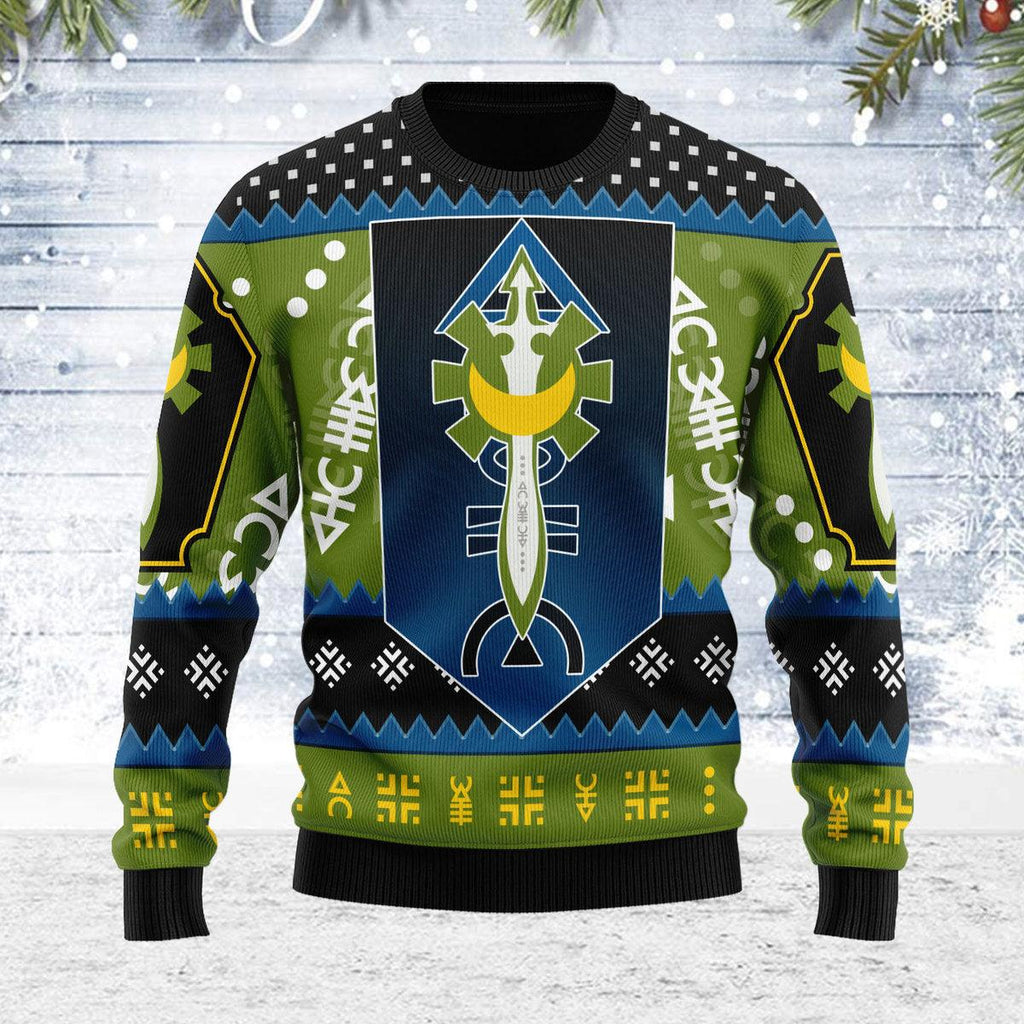 CustomsPig Craftworlds Aeldari of Alaitoc Iconic Ugly Christmas Sweater - CustomsPig.com