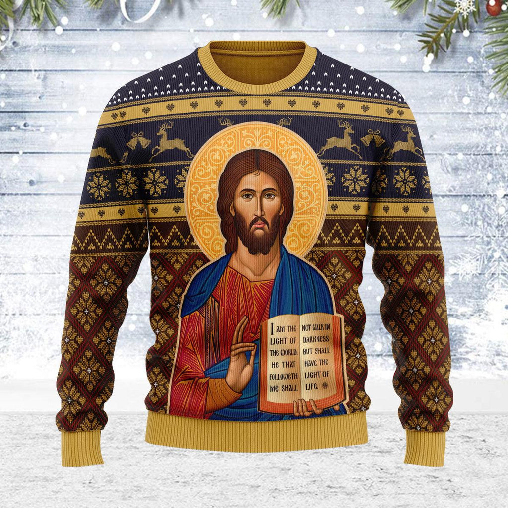 Gearhomie Cretan-Style Christ the Teacher Artwork Christmas Sweater - Gearhomie.com