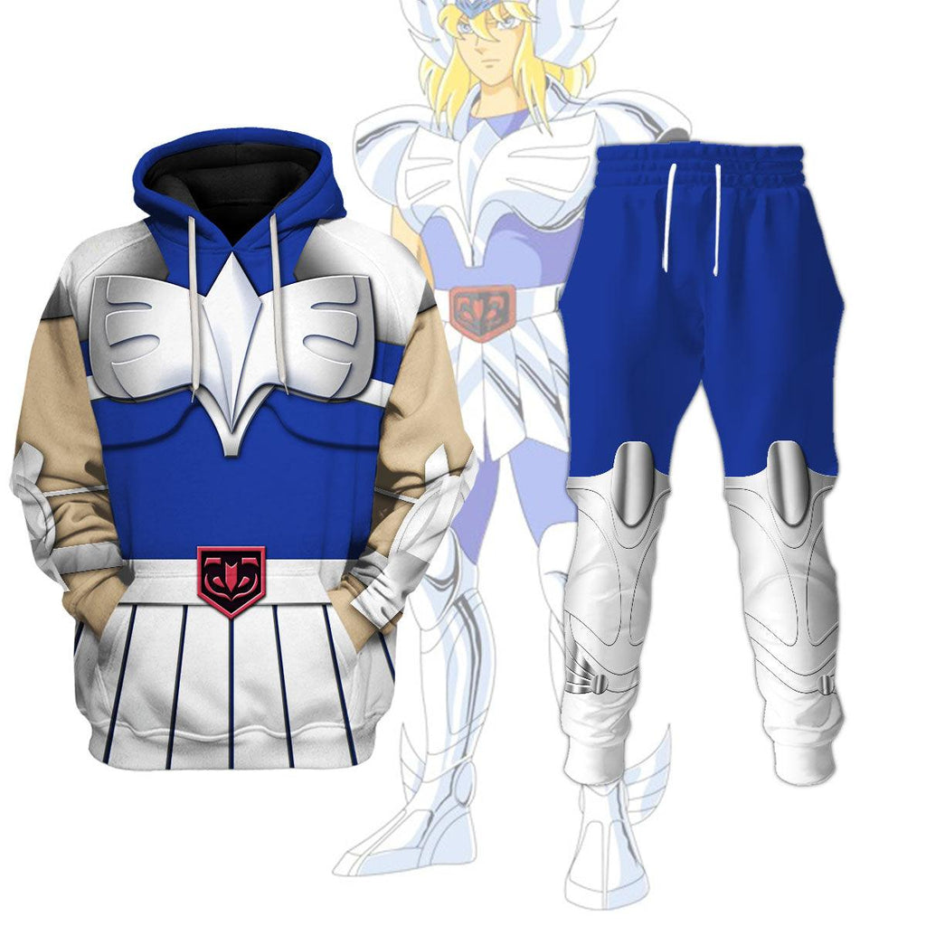 CustomsPig Cygnus Hyoga Saint Seiya Costume Hoodie Sweatshirt T-Shirt Tracksuit - DucG