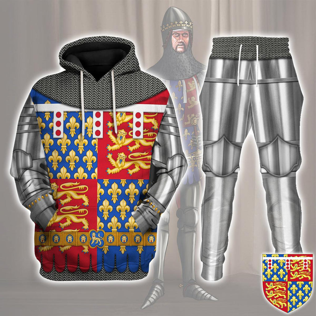 CustomsPig Edmund of Langley, 1st Duke of York Amour Knights Costume Hoodie Sweatshirt T-Shirt Tracksuit - CustomsPig.com