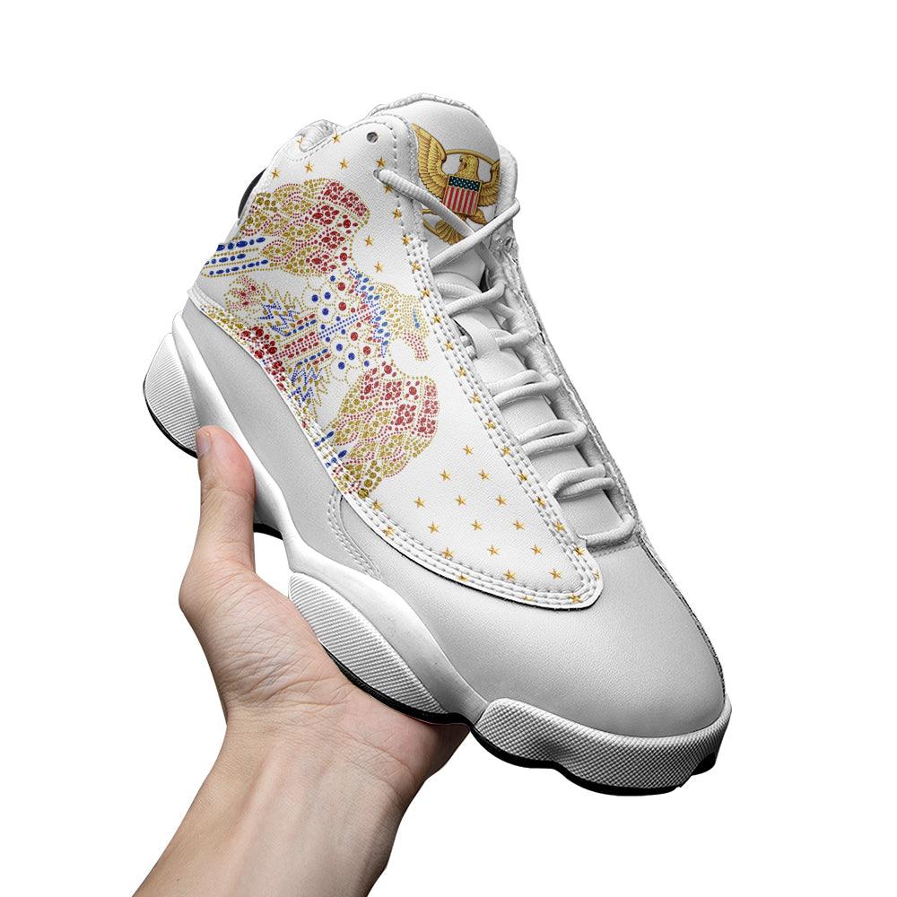 CustomsPig Elvis Aloha Eagle Unisex AJ13 Shoes White - CustomsPig.com