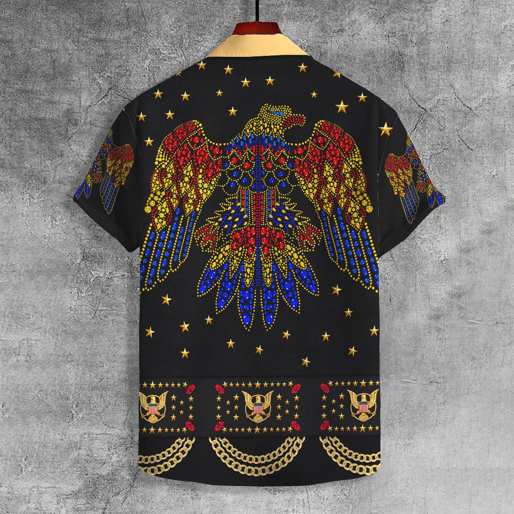 CustomsPig Elvis Aloha from Hawaii Black UNISEX CASUAL HAWAIIAN SHIRT - CustomsPig.com