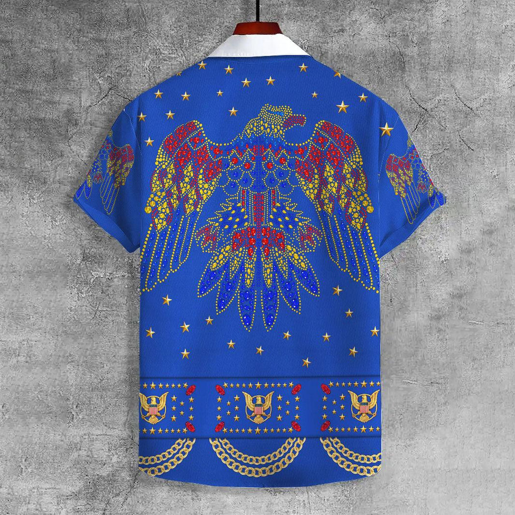 CustomsPig Elvis Aloha from Hawaii Blue UNISEX CASUAL HAWAIIAN SHIRT - CustomsPig.com