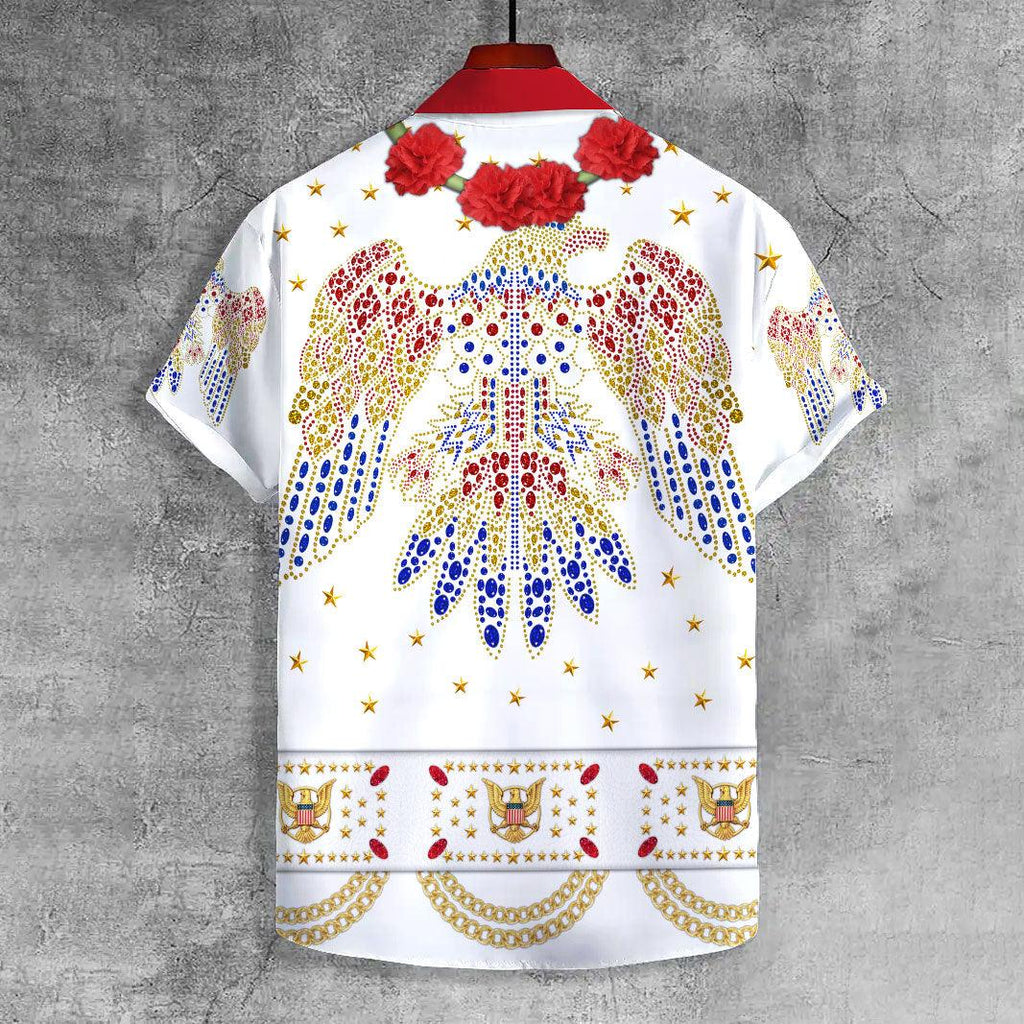 CustomsPig Elvis Aloha from Hawaii Flower UNISEX CASUAL HAWAIIAN SHIRT - CustomsPig.com