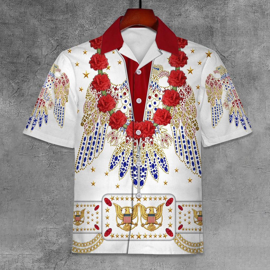 CustomsPig Elvis Aloha from Hawaii Flower Unisex Hawaii Shirt - CustomsPig.com