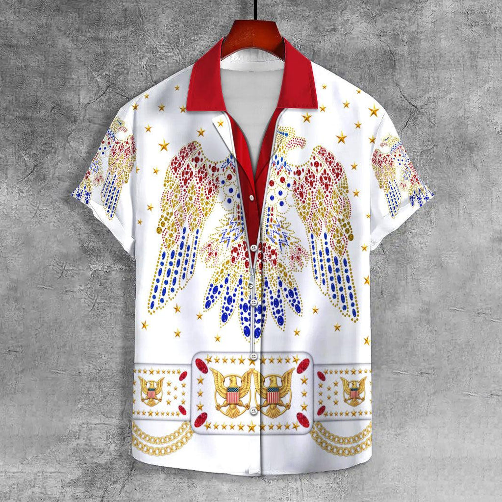 CustomsPig Elvis Aloha from Hawaii UNISEX CASUAL HAWAIIAN SHIRT - CustomsPig.com