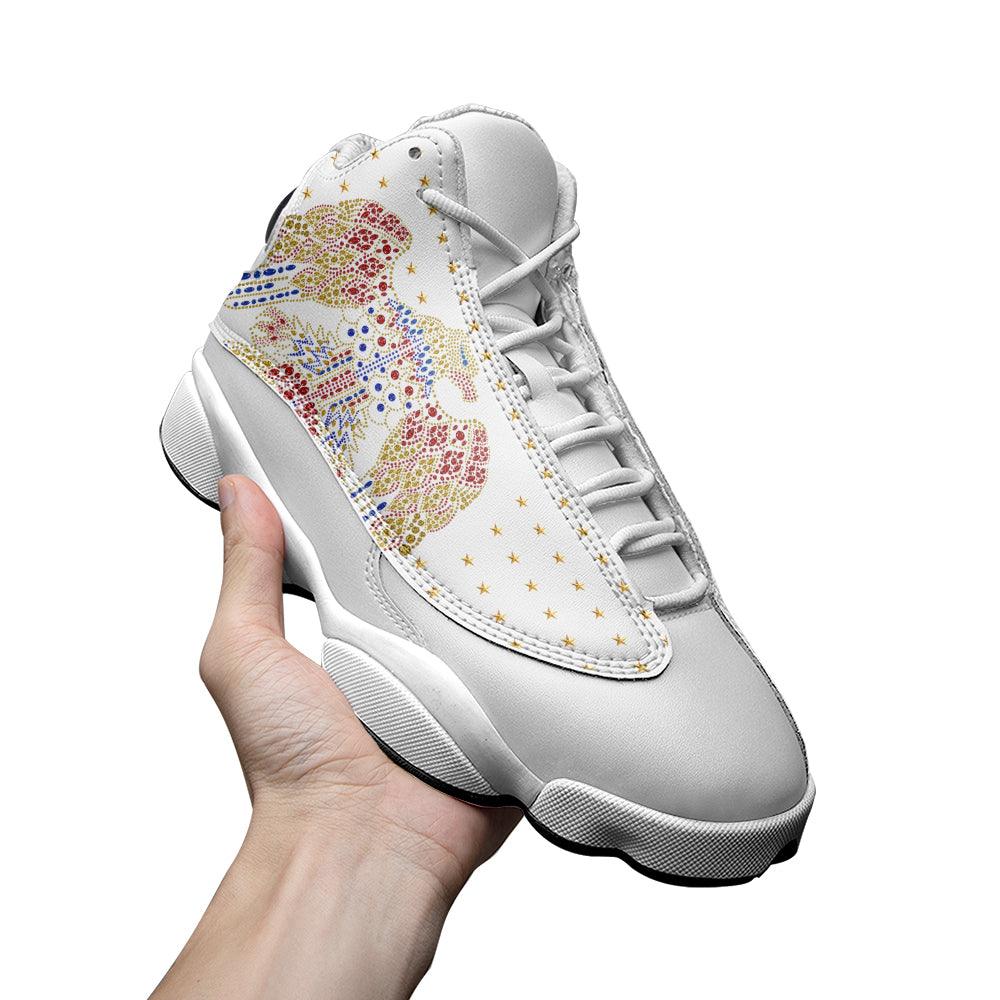 CustomsPig Elvis Aloha Unisex AJ13 Shoes White - CustomsPig.com