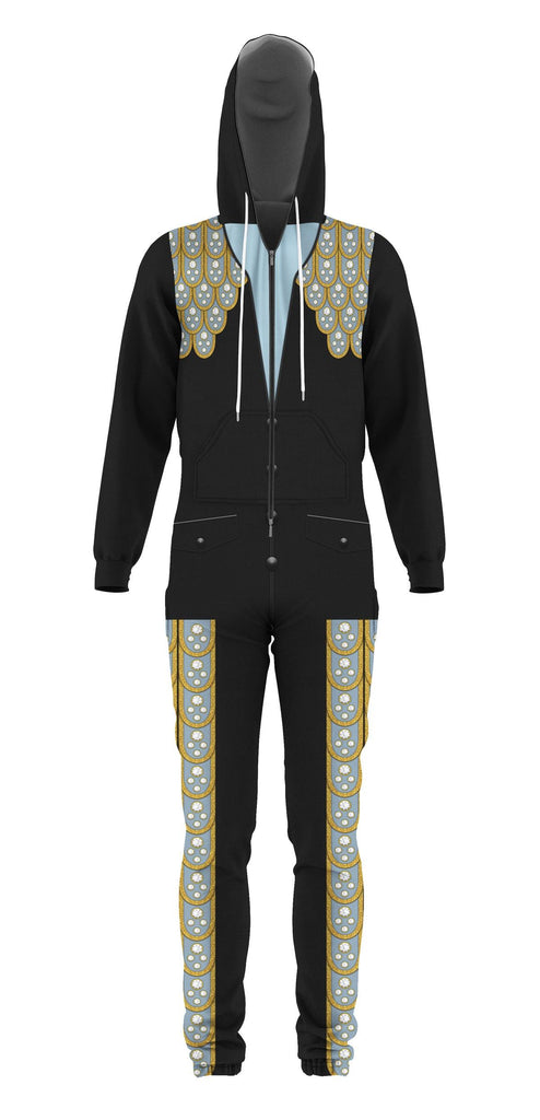 CustomsPig Elvis Armadillo suit in Blue on Black jumpsuit Costume - CustomsPig.com